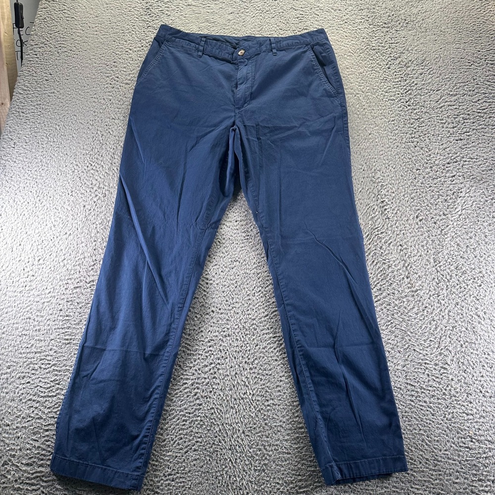 Bonobos Pant Mens 35x32 Mens Blue Cotton Chino Straight Slim Business Stretch